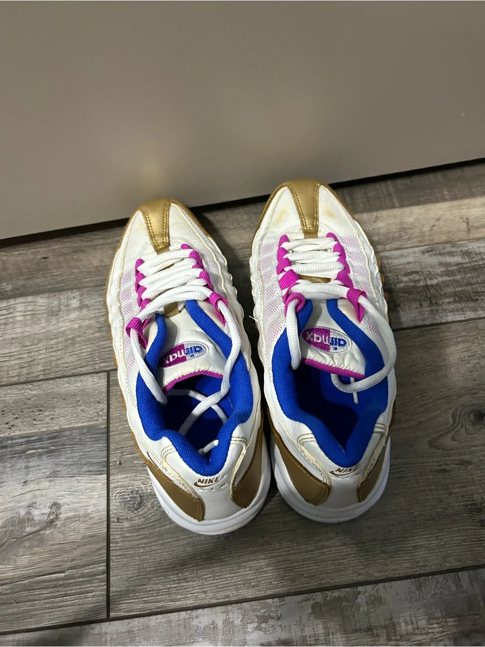 Nike Air Max 95 LE GS Peanut butter & jelly White Gold Blue Pink